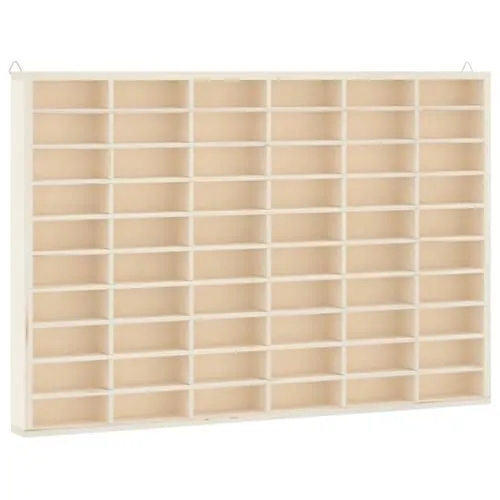 vidaXL Sammlervitrine aus Holz mit 60 Fächern - Glasvitrine mit 60 Fächern für stilvolle Organisation, wandmontierbar und sicher für Kinder dank abgerundeter Kanten.