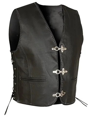 ALL THE GOOD LEDERWESTE LEDER WESTE KUTTE MOTORRAD Vest BIKER CHOPPER ROCKER LW27 (XS)