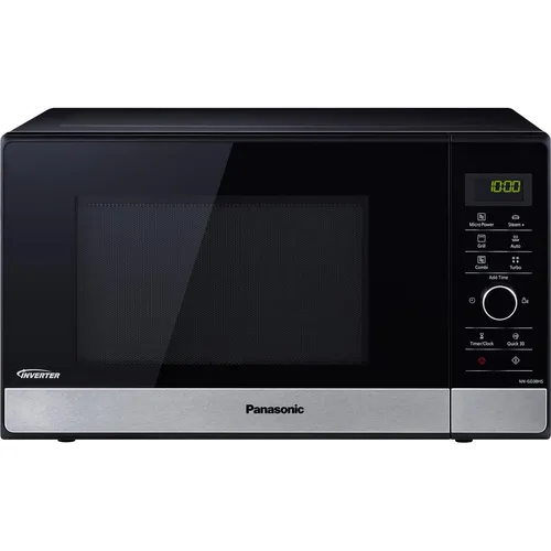 Panasonic NN-GD38HSSUG Grill-Mikrowelle - Mikrowellen mit 23 l Kapazität und 1000 W Leistung, ideal für schnelle und vielseitige Zubereitung von Speisen. Kompakt und elegant in Schwarz mit gebürstetem Stahl.