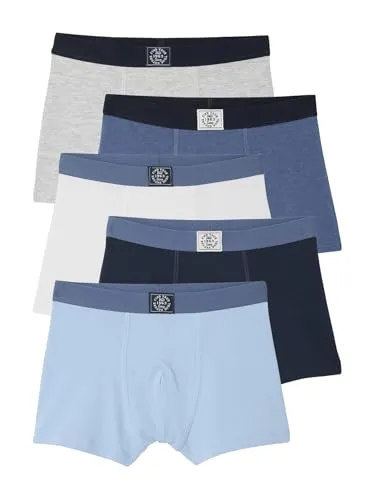 Vertbaudet 5er-Pack Jungen Boxershorts Basic blau 128 - Bequeme Boxershorts im praktischen 5er-Pack, ideal für den Alltag. Breiter Dehnbund in Kontrastfarbe sorgt für optimalen Sitz.