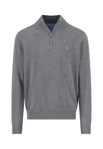 FYNCH-HATTON Troyerpullover aus Reiner Baumwolle Steel/S in silber von FYNCH-HATTON