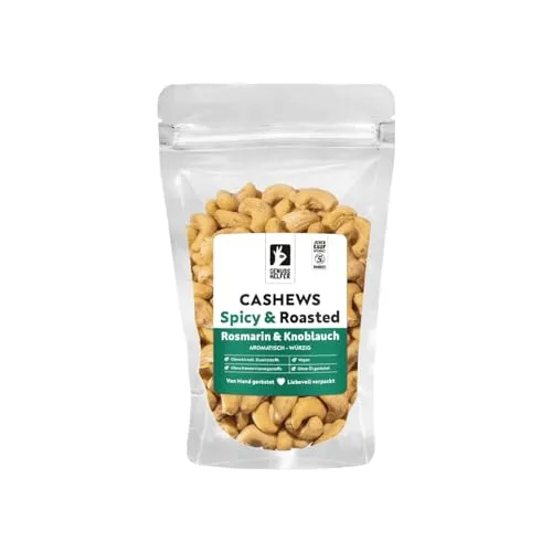 Bremer Gewürzhandel Cashews mit Rosmarin Knoblauch geröstet & gewürzt, herrliches Knabbervergnügen vegan, 140g