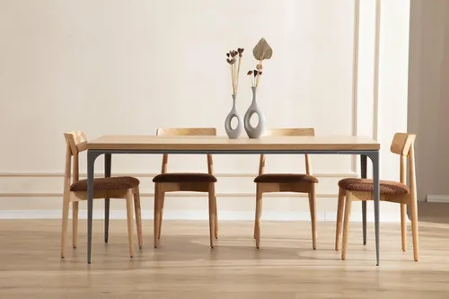 Eleganter Braun Esstisch für Esszimmer – Modernes Design - Moderner Esstisch in Braun, rechteckig mit kompakten Maßen (180 x 90 x 75 cm). Ideal für gesellige Abende und stilvolle Essbereiche. Fertigung aus hochwertigem Holz, ohne Montage erforderlich.