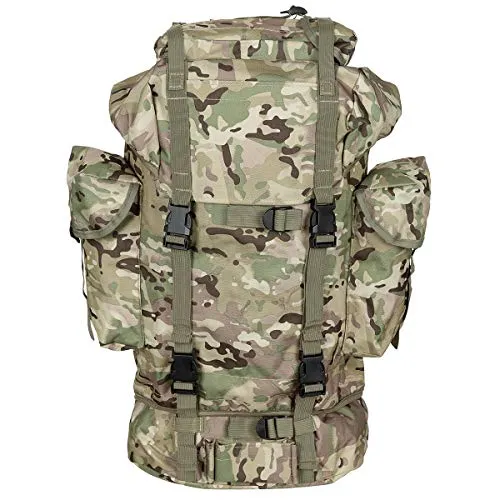 MFH - Max Fuchs Kampfrucksack groß Typ BW operation camo - Robuster 65L Kampfrucksack für Trekking und Outdoor, mit stabilisierender Alu-Aussteifung und extern zugänglichem Bodenfach für optimale Nutzung.