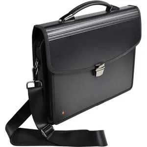 Exacompta Aktentasche Exactive Exatravel 55734E, schwarz - Hefter & Mappen mit praktischem Laptopfach für Geräte bis 15 Zoll, ideal für unterwegs mit abnehmbarem Schultergurt und personalisierbaren Etiketten.