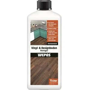 Wepos Vinyl- & Designboden Reiniger 1.0L - Flüssigreiniger für den Innenbereich, entfernt mühelos Schmutz und pflegt Ihre Böden nachhaltig.