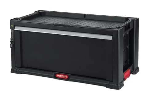 Keter Werkzeugkiste mit 1 Schublade, Werkzeugtruhe, 56,2 x 28,9 x 26,2 cm