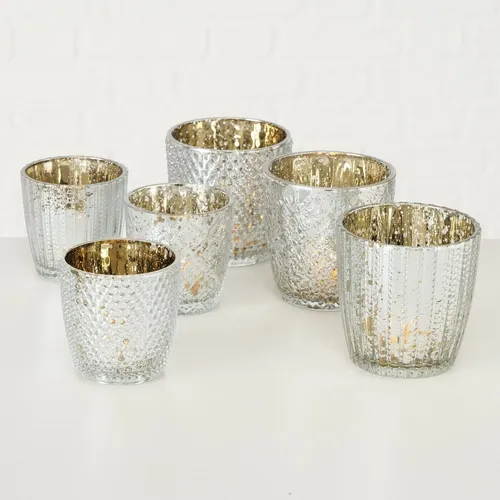 Boltze 2026942  Windlicht Patty antik silber 6tlg. von BOLTZE