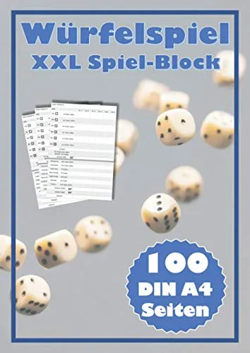 Würfelspiel Block: XXL Spielblock | Gewinnkarten | großes A4 Gewinnblatt | Würfelblock | Spielblatt | Ersatzblock