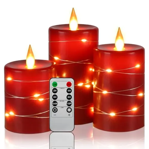 Da by LED Kerzen mit Fernbedienung und Timer in rot von Da by