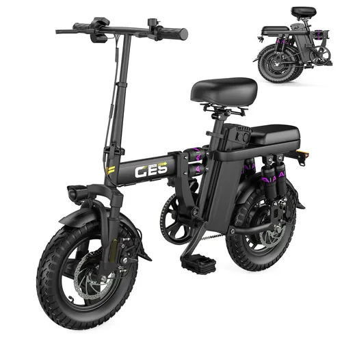 E-Bike Cityrad GE5 Faltbares E-Fahrrad 720WH Pedelec, 48V 15 AH 100 km Reichweite 1 Gang, Kettenschaltung, Heckmotor, 720 Wh, Heckmotor,25 KM/H - Schwarz