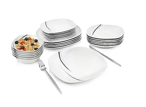 SÄNGER Kombiservice Bilgola Black Lines 24-teilig in weiß von Sänger