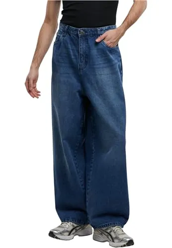 URBAN CLASSICS Tapered Heavy Ounce Baggy Jeans blau 33 - Jeans aus 100% Baumwolle, casual Stil mit bequemer Passform, ideal für lässige Outfits in der Freizeit.