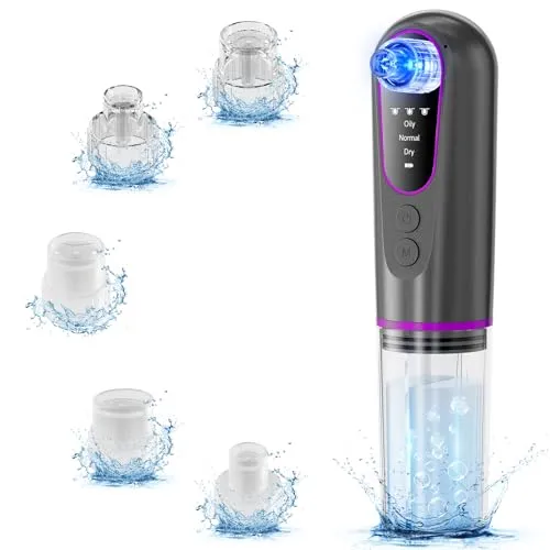 Ibtyzo Mitesserentferner Porenreiniger Gesicht: 3 in1 Porensauger Mitesserentferner Blackhead Remover Pickelentferner Mitesser Entferner mit 5 Austauschbare Saugköpfe und 3 Gesichtsreinigung Modus