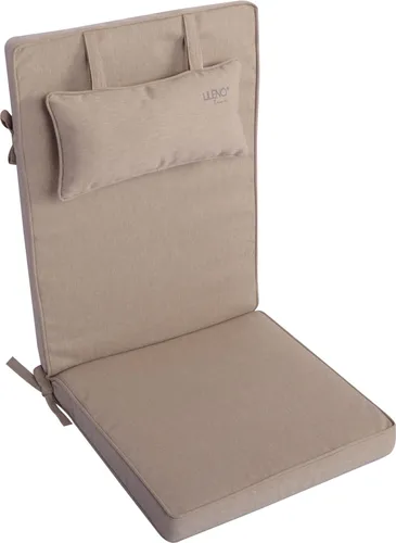 LILENO HOME Gartenstuhl Auflagen mit Kopfkissen in grau von DiscountDeal24