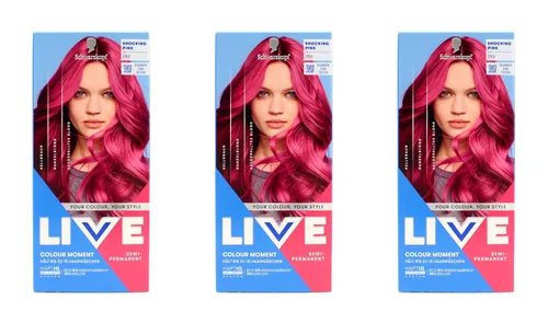 Produktbild 3x Schwarzkopf Live Colour Moment Shocking Pink 093 NV EAN4015100893106