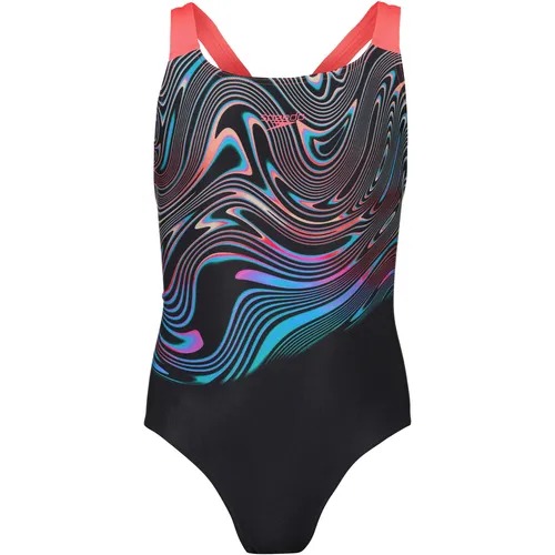 SPEEDO Mädchen Badeanzug Gr. 152, Neon Coral - Sportlicher Powerback Badeanzug für Mädchen, ideal für Juniorentraining. Aus schnelltrocknendem, chlorbeständigem Endurance+ Material für optimale Strapazierfähigkeit und Flexibilität.