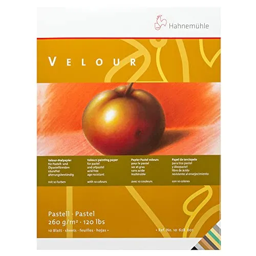 Pastellpapier Velour Block 10Farben 260g/m², 30x40cm, 10Blatt