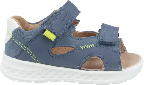 Superfit Lagoon Sandale, BLAU/GRÜN 8010, 21 EU - Wanderschuhe mit flexibler Laufsohle, Obermaterial aus Leder und praktischen Doppelklettverschluss für optimalen Halt und Komfort.