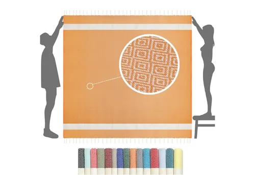 furora Holiday Strandtuch XXL 200x200 cm: Vielseitiges Baumwoll-Handtuch - Strandtücher: XXL 200x200 cm aus hochwertiger Baumwolle, ideal als Picknickdecke oder Saunatuch. Leicht und kompakt, perfekt für unterwegs und unterstützt traditionelle Handwerkskunst in Tunesien.
