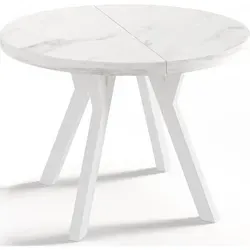 WFL Group Esstisch Ecru, Rund 90-170 cm in weiß von WFL GROUP