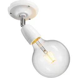 ledscom.de Wandleuchte ELEPO, Porzellan, Stahl, weiß glänzend, inkl. E27 LED, G125, 7,5W, 838lm, warmweiß