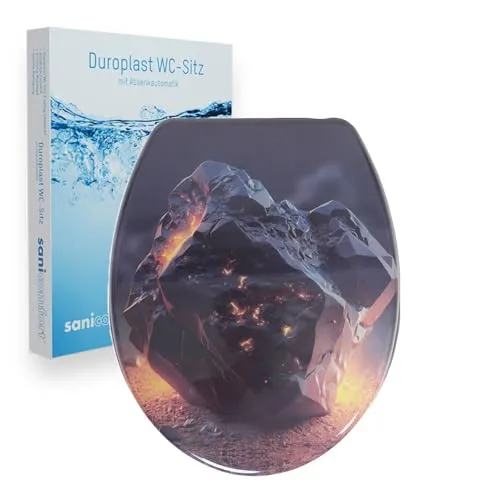 Sanicomfort WC-Sitz mit Absenkautomatik - Duroplast in Goldenstone - Hochwertiger WC-Sitz aus Duroplast mit innovativer Soft-Close-Technologie für sanftes und geräuschloses Schließen. Passend für alle handelsüblichen WC-Becken und leicht zu reinigen.