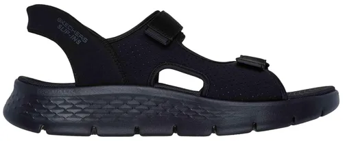 Skechers GO WALK FLEX Sandale – bequemer Sommerschuh in Schwarz (Größe 44) - Leichte Slip-In Sandale mit atmungsaktiver Goga Mat Sohle, ideal für den Alltag. Perfekt für entspannte Sommertage.