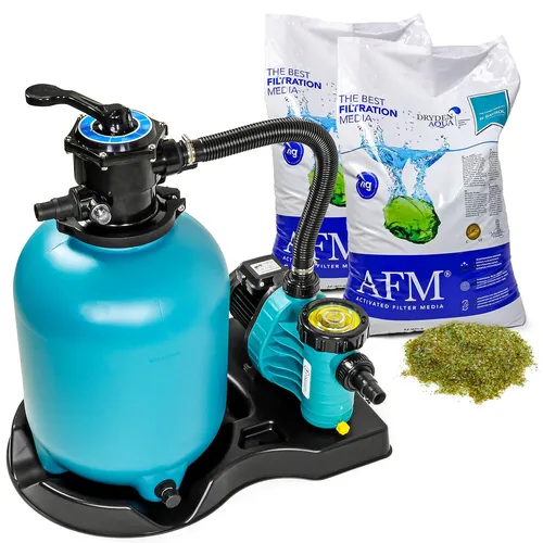 SET> Sandfilteranlage 400mm Filterkessel Aqua Plus 6 Filterpumpe + 2Säcke AFM