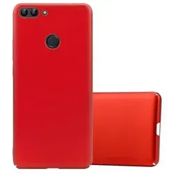 Cadorabo Hülle für Huawei P SMART 2018 / Enjoy 7S Schutzhülle in Rot Hard Case Handy Hülle Etui