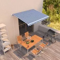 Automatische Einziehbare Markise 300x250 cm Blau-Weiß - Markise, ideal für Terrassen und Balkone, bietet effektiven Sonnenschutz und ist platzsparend durch automatisches Einziehen.