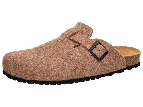 Lico Herren Pantolette Bioline Clog Nature - Bequeme Wollfilz Pantoletten - Clogs & Pantoletten für Herren, mit verstellbarer Schnalle und dämpfungsaktiver EVA-Laufsohle für optimalen Tragekomfort.