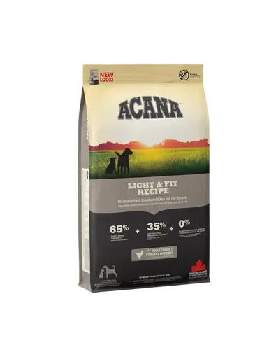 Acana Heritage Dog Light & Fit 11,4kg für ausgewachsene Hunde - Hundefutter, getreidefrei mit Huhn als Hauptzutat, ideal für ausgewachsene Hunde zur Unterstützung eines gesunden Gewichts.