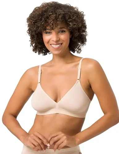Beedees Bügelloser BH Microfun N – Beige/Weiß, Größe 85B von BeeDees