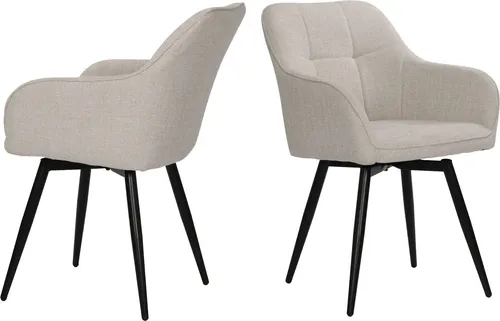Drehstuhl SIT, beige - 360° Drehfunktion - Bürostühle mit gepolsterter Sitz- und Rückenlehne für hohen Komfort, ideal für Home Office und Arbeitsplatz. Robustes Design mit Metallgestell und Oeko-Tex zertifiziertem Bezug.