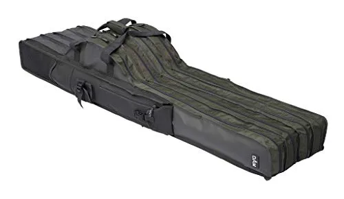 DAM Rutentasche 1,70m - 4 Fächer für optimalen Transport - Angelrutentasche aus robustem Polyester, bietet Platz für bis zu 4 Ruten, inklusive Außentaschen für Kescher und Rod Pods. Praktisches Rucksack-System für komfortable Mobilität.