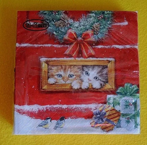 Servietten Katzen Briefkastenschlitz Vögel Geschenke Weihnachten 1 Packung 20