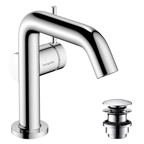 hansgrohe Tecturis S Einhebel-Waschtischarmatur 110 - Waschtischarmaturen mit wassersparendem Design und Push-Open Ablaufgarnitur für einfachen Zugang und Nutzung im Bad.