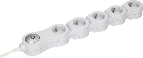Unitec Steckdosenleiste 5-fach 1,4m flexibel, weiß