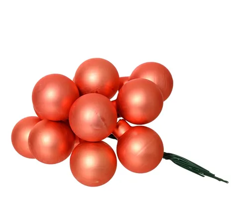 Kaemingk Weihnachtsbaumkugel, Weihnachtskugeln am Draht 2,5cm Glas 12 Stück - Warmorange matt