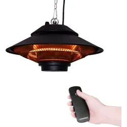 VONROC Infrarot Heizstrahler hängend Terrasse in schwarz von VONROC