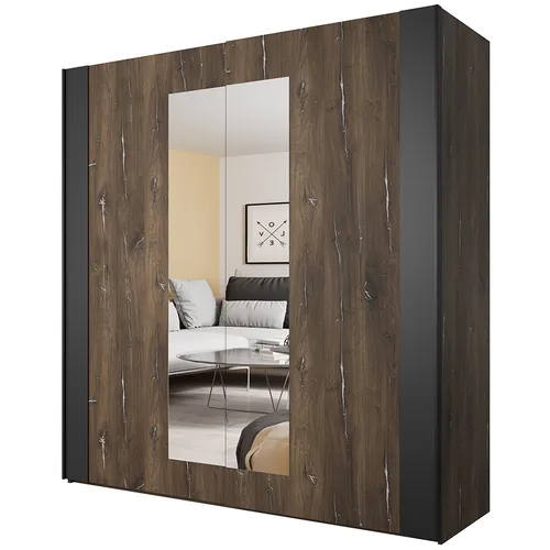 Schwebetürenschrank Eiche Nb. 200 cm