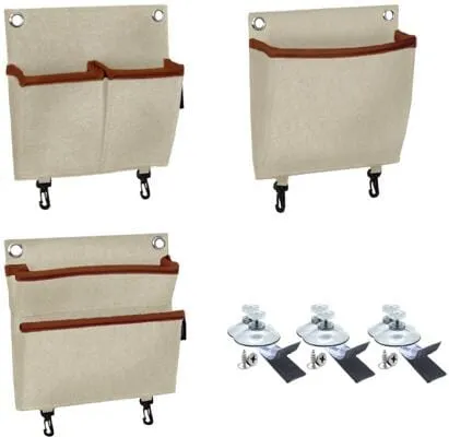 GranHin Wandnachtkästchen Organizer, Gr.S, 3er-Set, beige