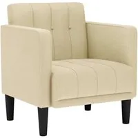 vidaXL Sessel mit Armlehnen Creme 53 cm Stoff - Fernseh- & Relaxsessel für höchsten Komfort, ideal zum Entspannen. Der weiche Stoff und das robuste Gestell bieten Stabilität und Stil in jedem Raum.