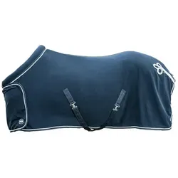 HKM 7224 Fleecedecke mit Kragen - Atmungsaktive Pferdefleecedecke für optimalen Komfort, schnelle Feuchtigkeitsaufnahme und verstellbare Kreuzgurte, ideal für Stall und Weide.