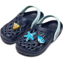 Ladeheid Clogs Kinder Schuhe für Mädchen und Jungen leichte Gartenclogs Gartenschuhe Kinder LA-CA-15 (Marineblau, 24/25 EU). - Blau - 24,5