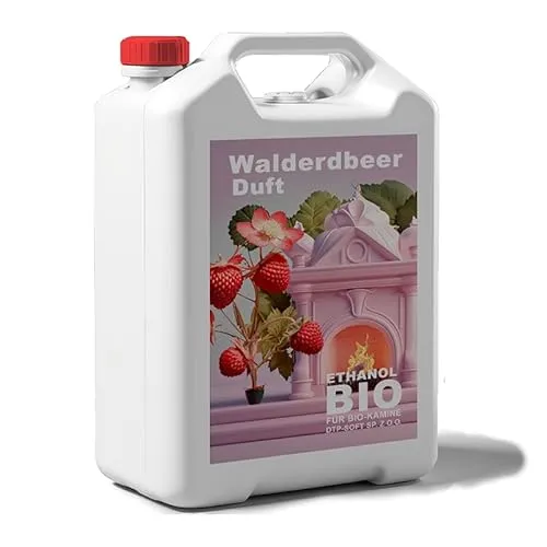 Liter Bioethanol Premium 100% fürAlkohol für Kamin (WALDERDBEEREDUFT, 5L) 5