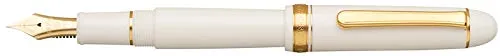PLATINUM Japanischer Füllfederhalter #3776 Century gold trim Chenonceau White SF/Weiß/ 0,30-036 mm/Handgefertigt/Feder aus 14-Karätigem Gold/mit Geschenkbox/Füllhalter (PNB15000-2SF)