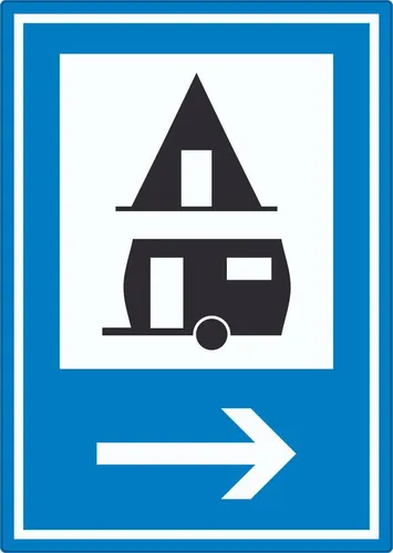 HB-Druck Aufkleber Campingplatz rechts Aufkleber, wetterfest, UV-beständig, kratzfest