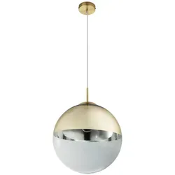 Globo Pendel Hängelampe Kugel Gold 15858 - Moderne Hängeleuchte mit 33 cm Durchmesser und eleganter goldfarbener Glaskugel, ideal für Wohnzimmer oder Schlafzimmer. E27-Fassung für individuelle Lichtgestaltung.